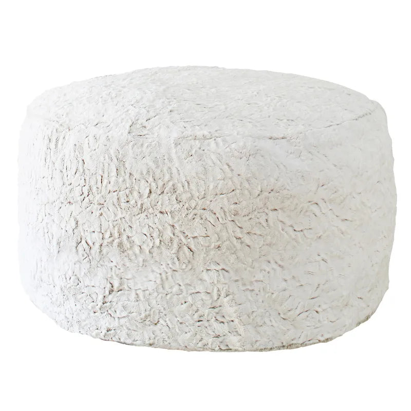 Pouf/ottoman rond d'intérieur Sorra Home, grand modèle, en fausse fourrure