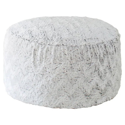 Pouf/ottoman rond d'intérieur Sorra Home, grand modèle, en fausse fourrure