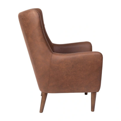 Fauteuil d'appoint à oreilles rembourré, style commercial, avec structure et pieds en bois - 84,4 cm (P) x 75,6 cm (L) x 104,8 cm (H)