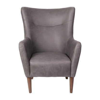 Fauteuil d'appoint à oreilles rembourré, style commercial, avec structure et pieds en bois - 84,4 cm (P) x 75,6 cm (L) x 104,8 cm (H)