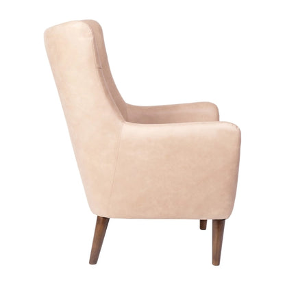 Fauteuil d'appoint à oreilles rembourré, style commercial, avec structure et pieds en bois - 84,4 cm (P) x 75,6 cm (L) x 104,8 cm (H)