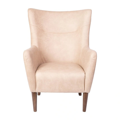 Fauteuil d'appoint à oreilles rembourré, style commercial, avec structure et pieds en bois - 84,4 cm (P) x 75,6 cm (L) x 104,8 cm (H)