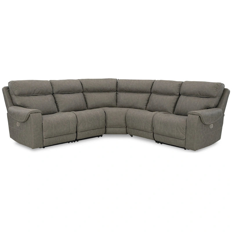 Canapé d'angle inclinable électrique 5 pièces Starbot gris, Signature Design by Ashley - 131 cm (L) x 131 cm (P) x 42 cm (H)