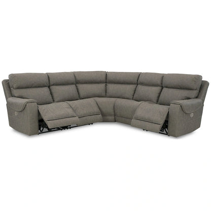 Canapé d'angle inclinable électrique 5 pièces Starbot gris, Signature Design by Ashley - 131 cm (L) x 131 cm (P) x 42 cm (H)