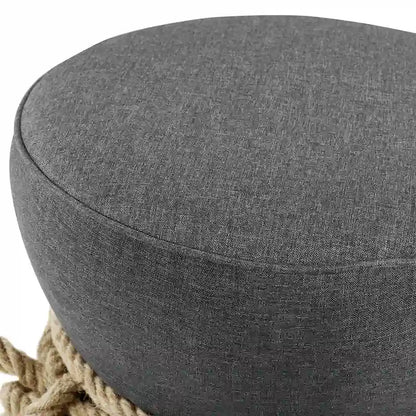 Pouf rembourré en tissu à motif de corde nautique Beat