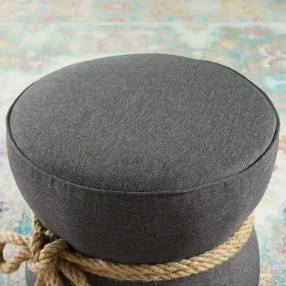 Pouf rembourré en tissu à motif de corde nautique Beat
