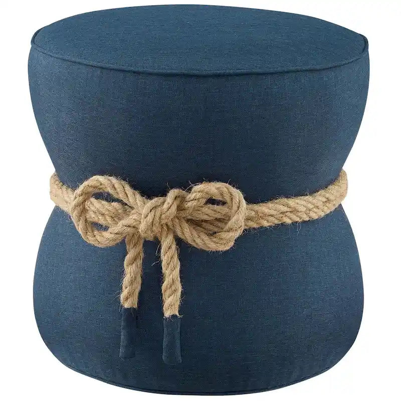 Pouf rembourré en tissu à motif de corde nautique Beat
