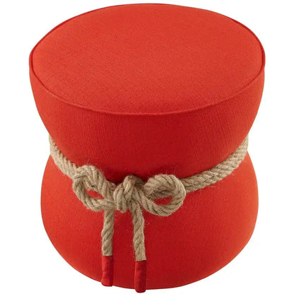 Pouf rembourré en tissu à motif de corde nautique Beat