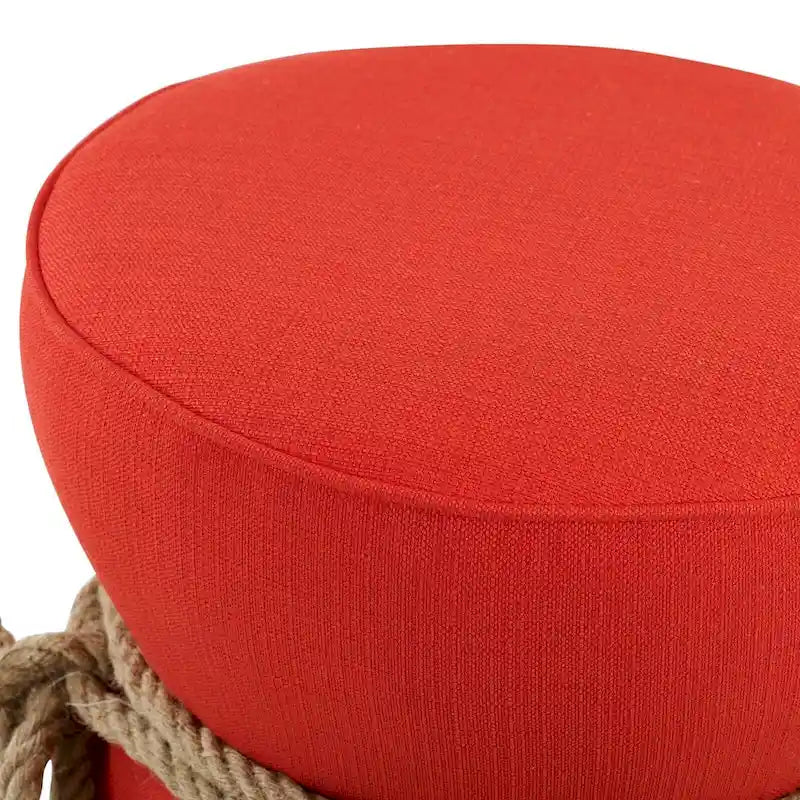 Pouf rembourré en tissu à motif de corde nautique Beat