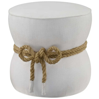 Pouf rembourré en tissu à motif de corde nautique Beat