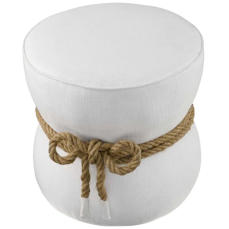 Pouf rembourré en tissu à motif de corde nautique Beat