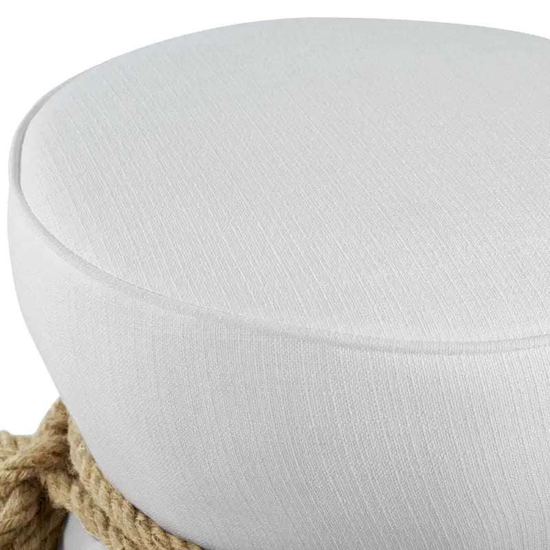 Pouf rembourré en tissu à motif de corde nautique Beat