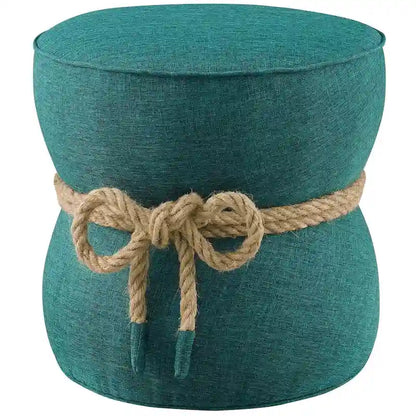 Pouf rembourré en tissu à motif de corde nautique Beat