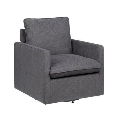 Fauteuil pivotant Kamile Transitional en lin avec dossier rembourré, par Furniture of America