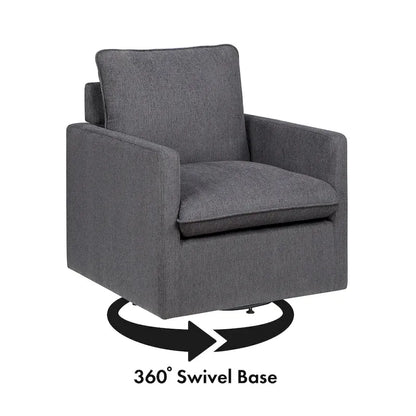 Fauteuil pivotant Kamile Transitional en lin avec dossier rembourré, par Furniture of America