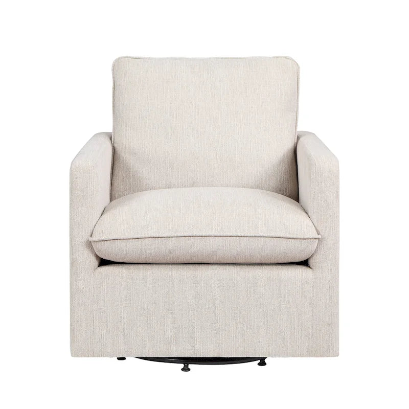 Fauteuil pivotant Kamile Transitional en lin avec dossier rembourré, par Furniture of America