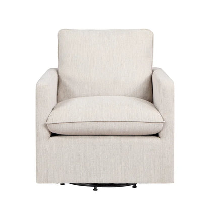 Fauteuil pivotant Kamile Transitional en lin avec dossier rembourré, par Furniture of America