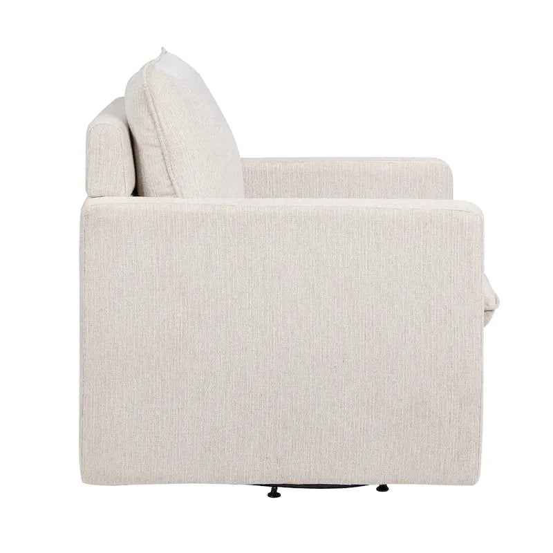Fauteuil pivotant Kamile Transitional en lin avec dossier rembourré, par Furniture of America