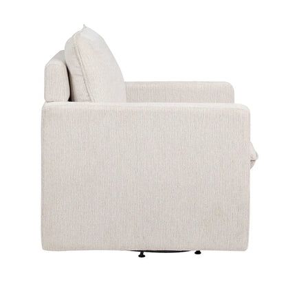 Fauteuil pivotant Kamile Transitional en lin avec dossier rembourré, par Furniture of America