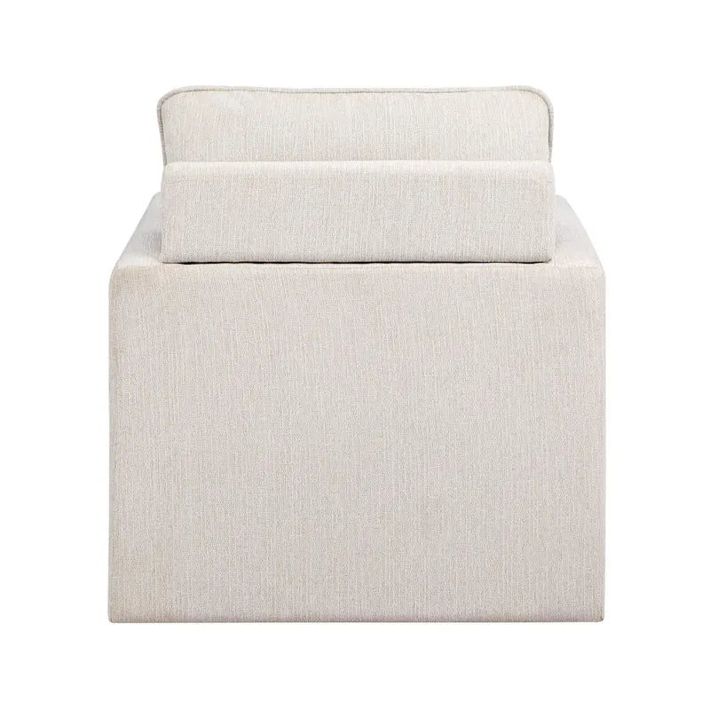 Fauteuil pivotant Kamile Transitional en lin avec dossier rembourré, par Furniture of America