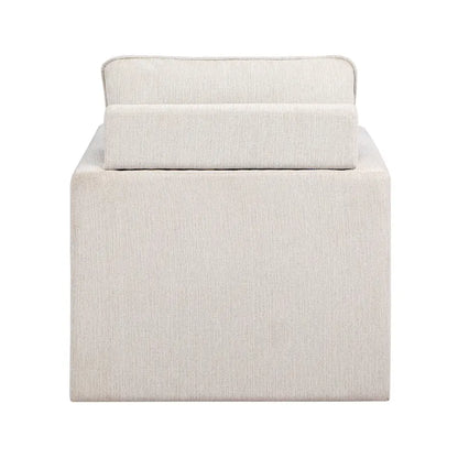 Fauteuil pivotant Kamile Transitional en lin avec dossier rembourré, par Furniture of America