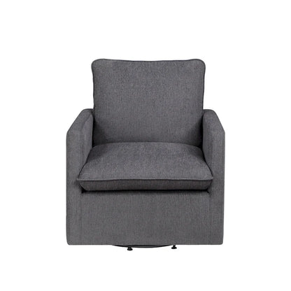 Fauteuil pivotant Kamile Transitional en lin avec dossier rembourré, par Furniture of America