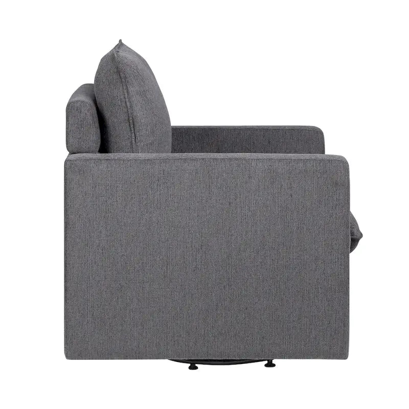 Fauteuil pivotant Kamile Transitional en lin avec dossier rembourré, par Furniture of America