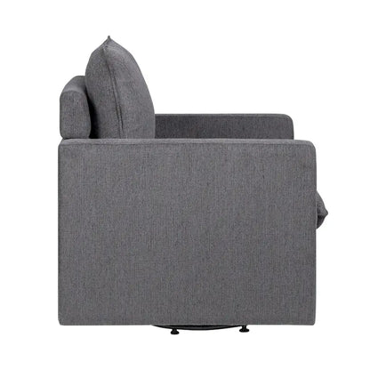 Fauteuil pivotant Kamile Transitional en lin avec dossier rembourré, par Furniture of America