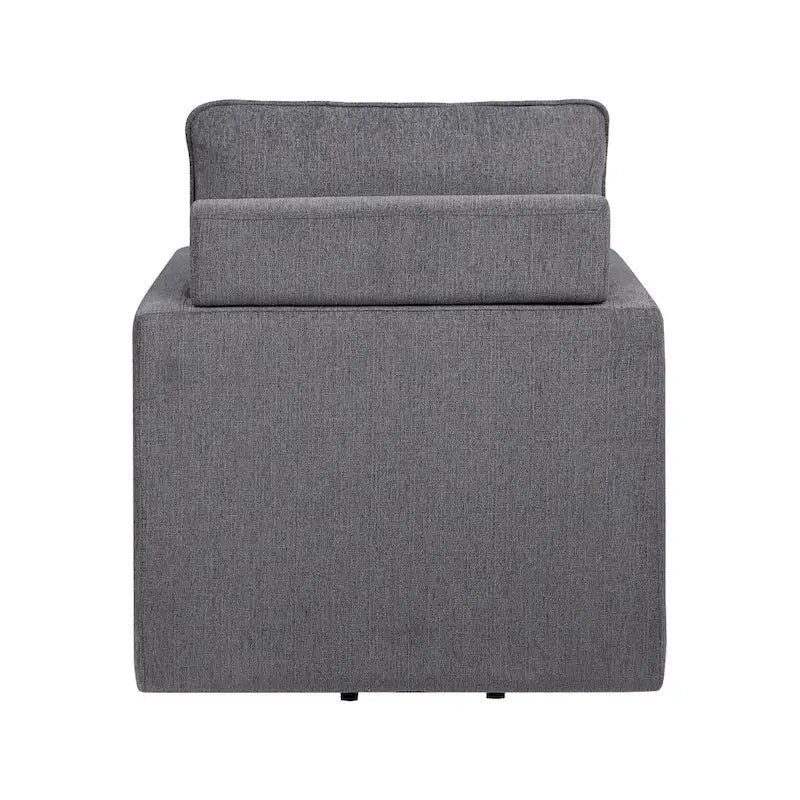 Fauteuil pivotant Kamile Transitional en lin avec dossier rembourré, par Furniture of America