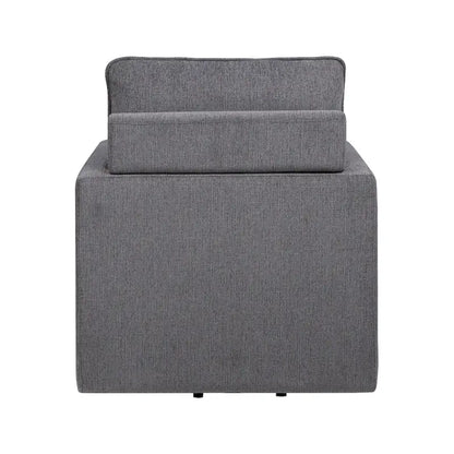 Fauteuil pivotant Kamile Transitional en lin avec dossier rembourré, par Furniture of America