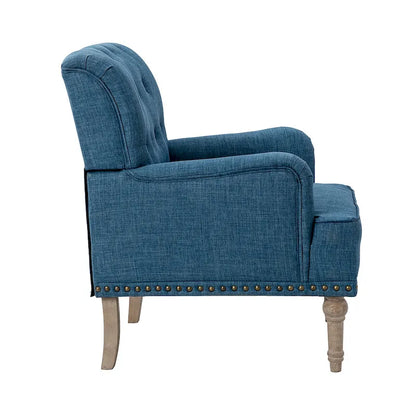 Ensemble de 2 fauteuils d'appoint Geltrude traditionnels rembourrés avec dossier capitonné, par HULALA HOME