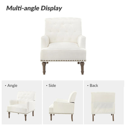 Ensemble de 2 fauteuils d'appoint Geltrude traditionnels rembourrés avec dossier capitonné, par HULALA HOME