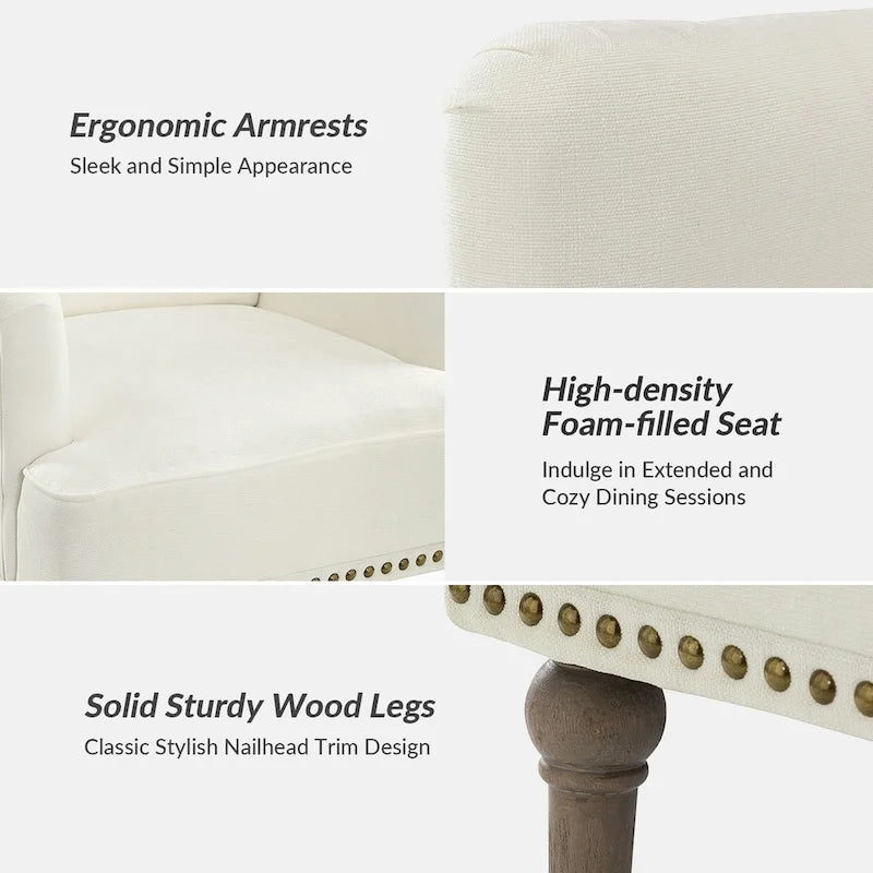 Ensemble de 2 fauteuils d'appoint Geltrude traditionnels rembourrés avec dossier capitonné, par HULALA HOME
