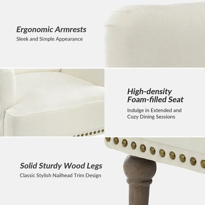 Ensemble de 2 fauteuils d'appoint Geltrude traditionnels rembourrés avec dossier capitonné, par HULALA HOME