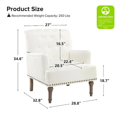 Ensemble de 2 fauteuils d'appoint Geltrude traditionnels rembourrés avec dossier capitonné, par HULALA HOME