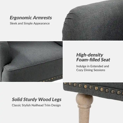 Ensemble de 2 fauteuils d'appoint Geltrude traditionnels rembourrés avec dossier capitonné, par HULALA HOME