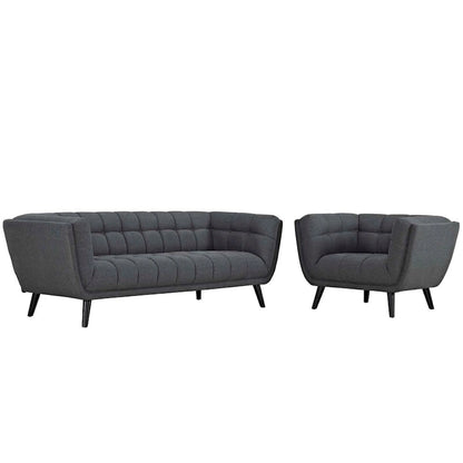 Ensemble canapé et fauteuil 2 pièces en tissu rembourré Bestow