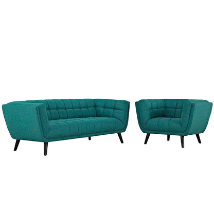 Ensemble canapé et fauteuil 2 pièces en tissu rembourré Bestow
