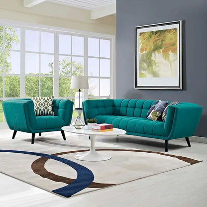Ensemble canapé et fauteuil 2 pièces en tissu rembourré Bestow