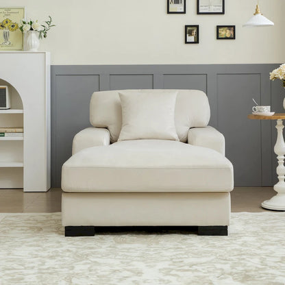 Canapé-lit méridienne surdimensionné de style moderne du milieu du siècle avec coussin
