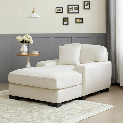 Canapé-lit méridienne surdimensionné de style moderne du milieu du siècle avec coussin