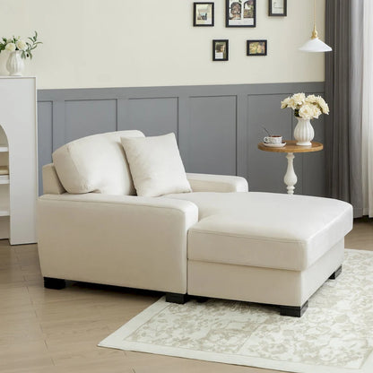 Canapé-lit méridienne surdimensionné de style moderne du milieu du siècle avec coussin