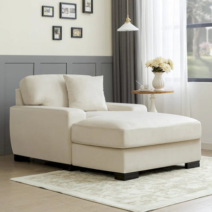 Canapé-lit méridienne surdimensionné de style moderne du milieu du siècle avec coussin