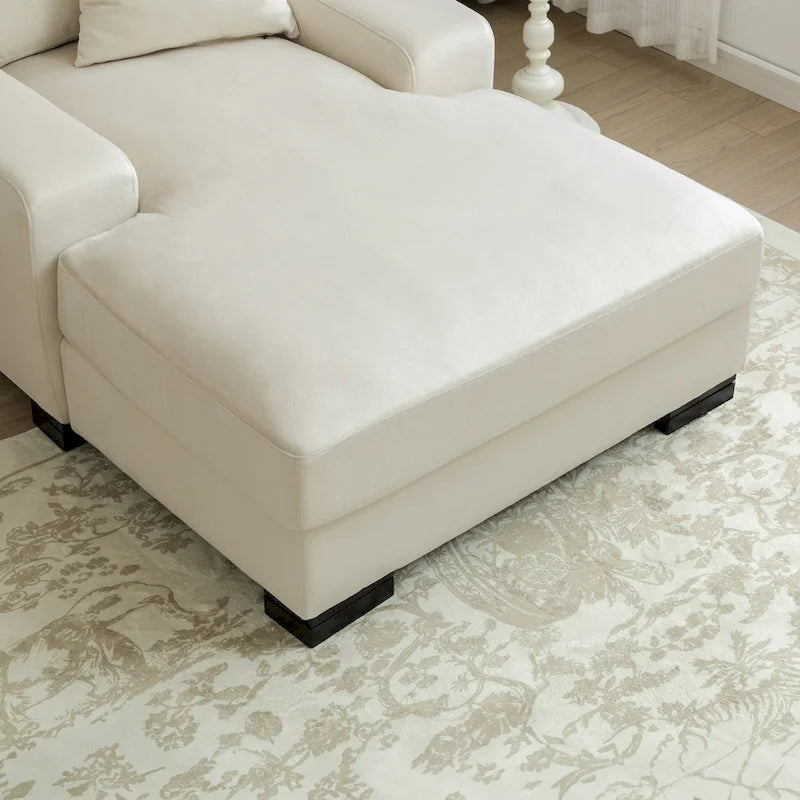 Canapé-lit méridienne surdimensionné de style moderne du milieu du siècle avec coussin