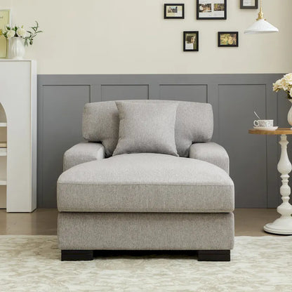 Canapé-lit méridienne surdimensionné de style moderne du milieu du siècle avec coussin