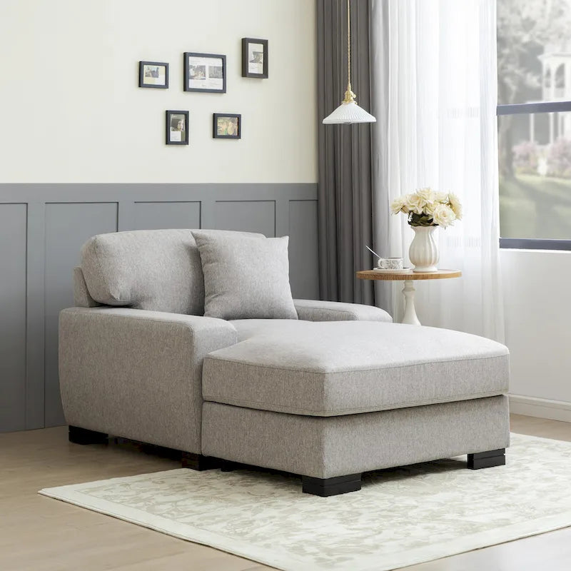 Canapé-lit méridienne surdimensionné de style moderne du milieu du siècle avec coussin
