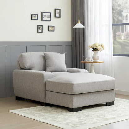 Canapé-lit méridienne surdimensionné de style moderne du milieu du siècle avec coussin