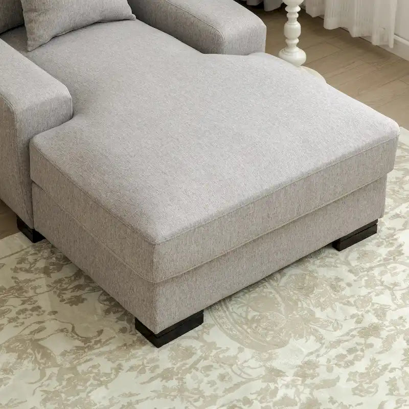 Canapé-lit méridienne surdimensionné de style moderne du milieu du siècle avec coussin