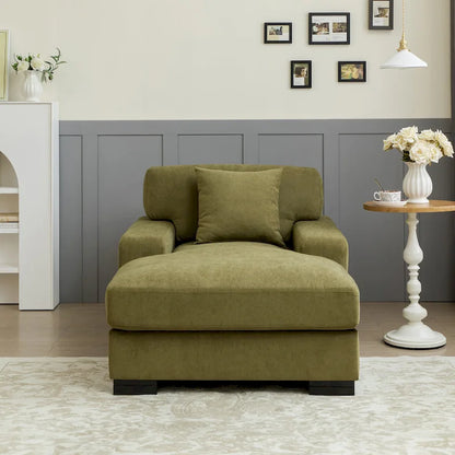 Canapé-lit méridienne surdimensionné de style moderne du milieu du siècle avec coussin