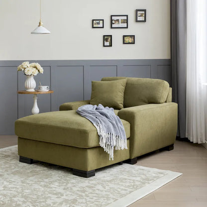 Canapé-lit méridienne surdimensionné de style moderne du milieu du siècle avec coussin